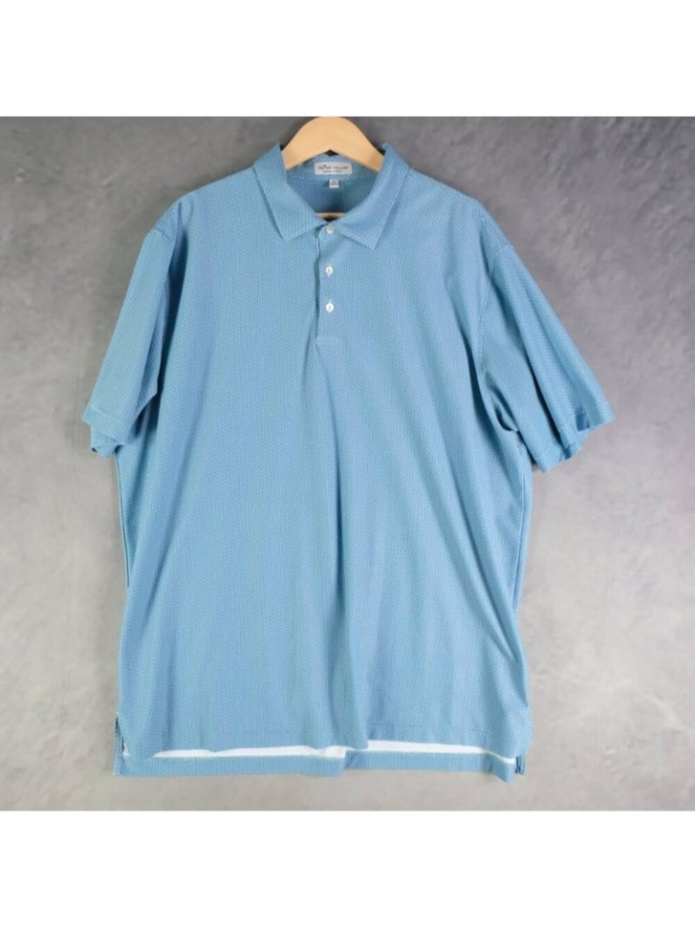 Peter Millar Shirt Mens XL Blue Geometric Summer Comfort Polo Golf